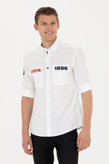 پیراهن  سفید  رگولار  مردانه یو اس پولو | US POLO ASSN