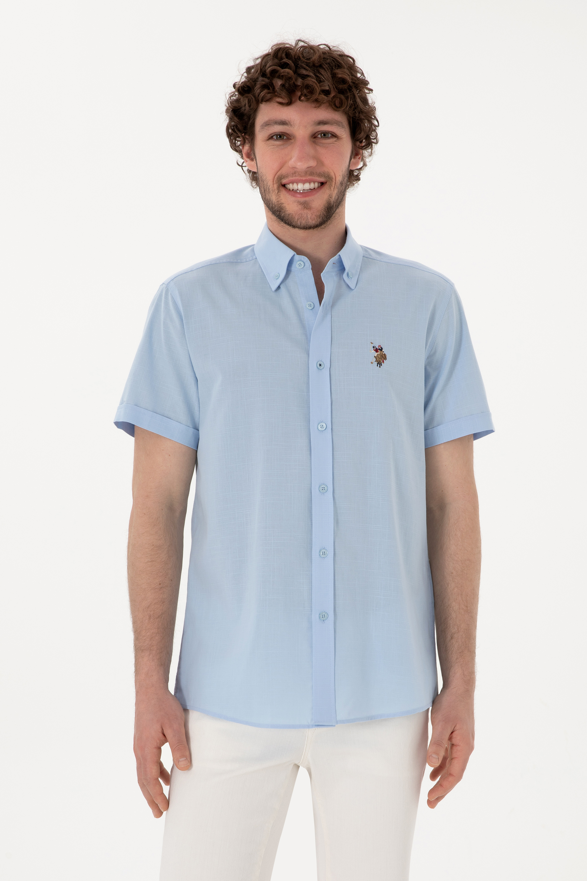 پیراهن سورمه ای روشن رگولار مردانه یو اس پولو | US POLO ASSN