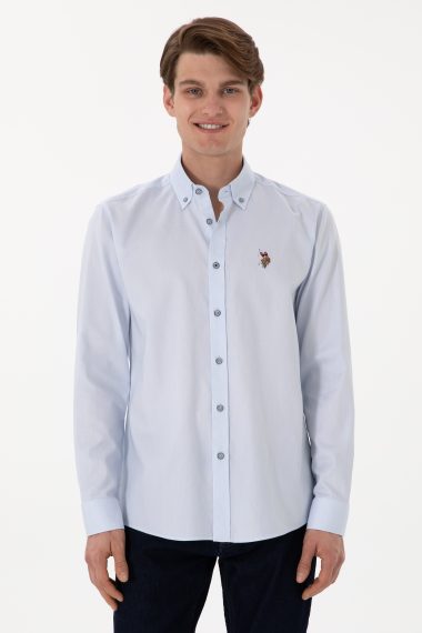 پیراهن بیسیک  سورمه ای روشن  رگولار  مردانه یو اس پولو | US POLO ASSN