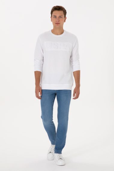 شلوار جین اسلیم فیت  سورمه ای روشن  اندامی  مردانه یو اس پولو | US POLO ASSN