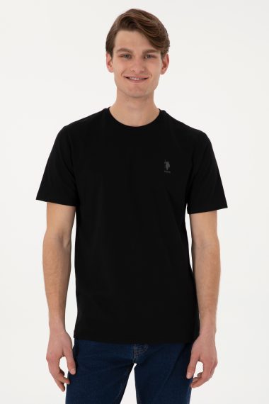 تی شرت یقه گرد رگولار فیت یقه گرد سیاه  رگولار  مردانه یو اس پولو | US POLO ASSN