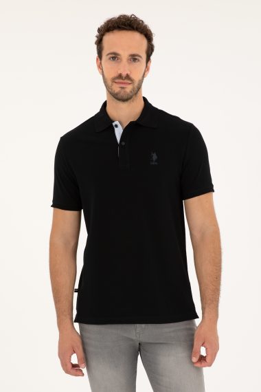 پولوشرت رگولار فیت یقه پولو سیاه  رگولار آستین کوتاه مردانه یو اس پولو | US POLO ASSN