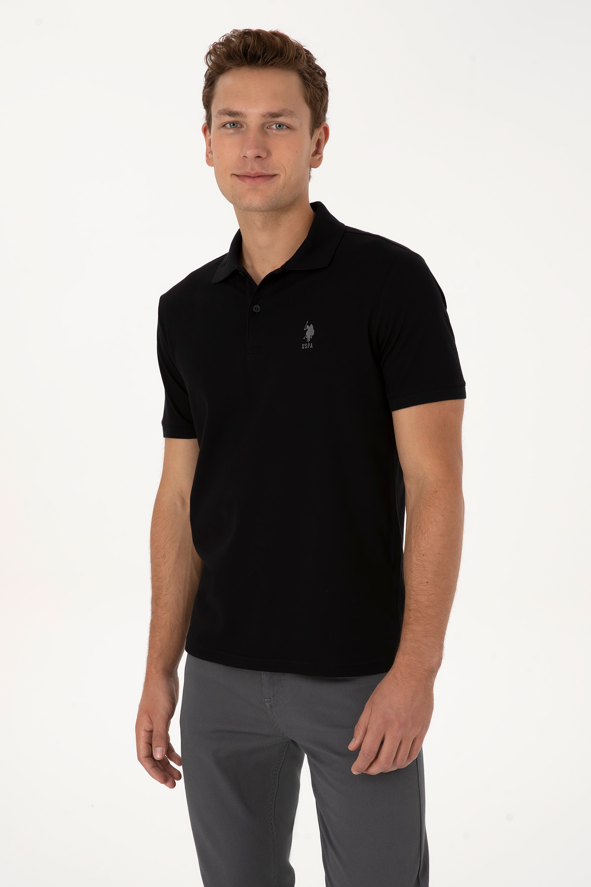 تی شرت سیاه رگولار مردانه یو اس پولو | US POLO ASSN