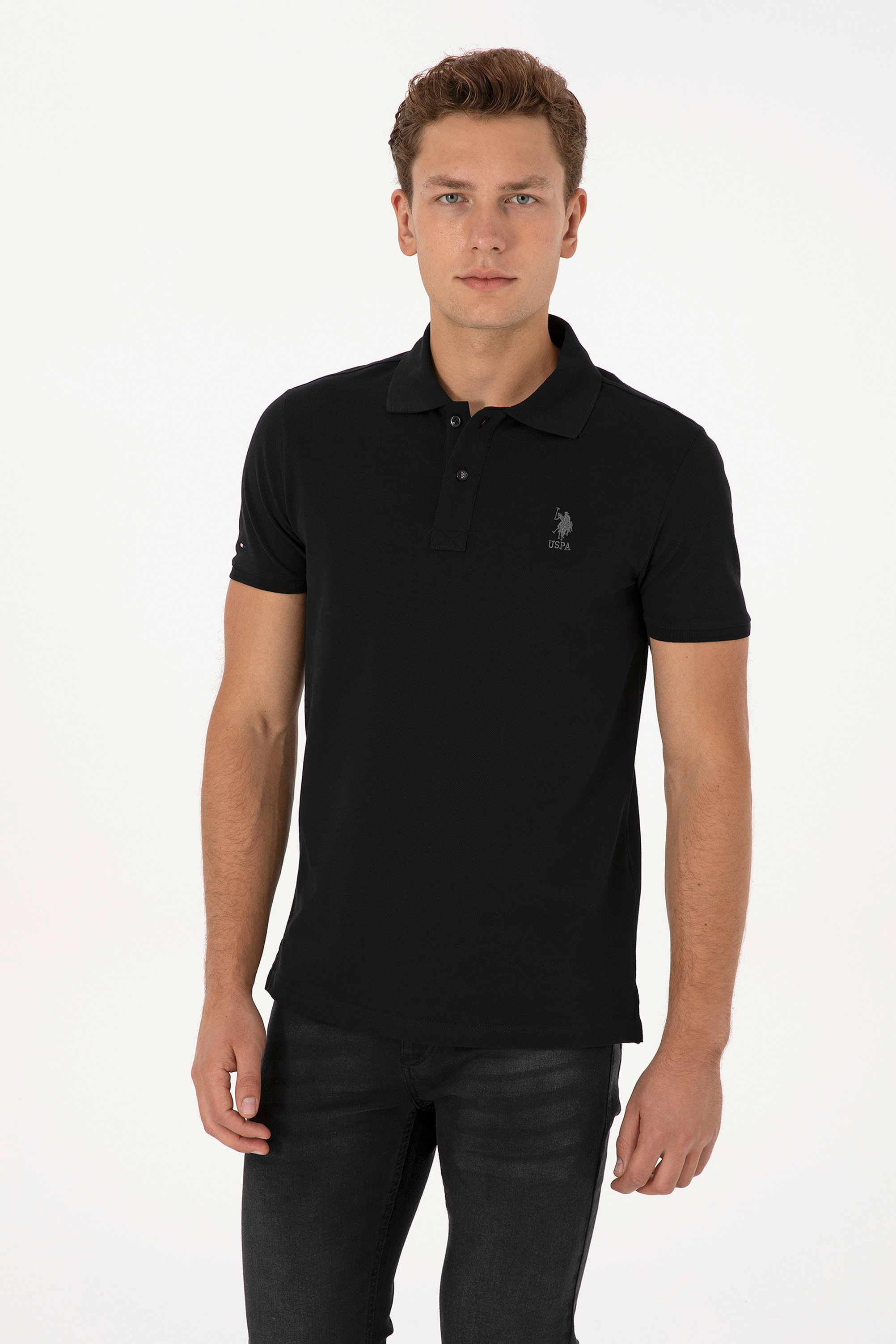 تی شرت بیسیک سیاه اندامی مردانه یو اس پولو | US POLO ASSN