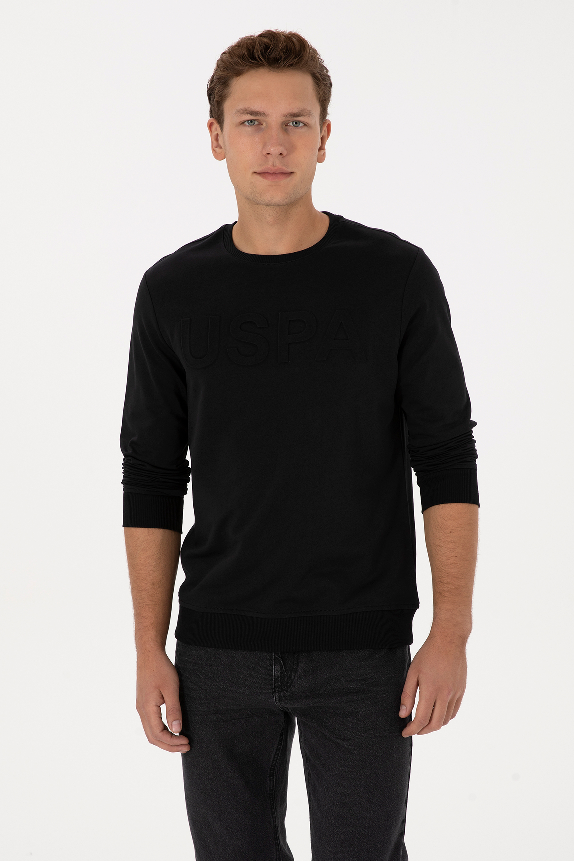 سویشرت بیسیک سیاه رگولار مردانه یو اس پولو | US POLO ASSN