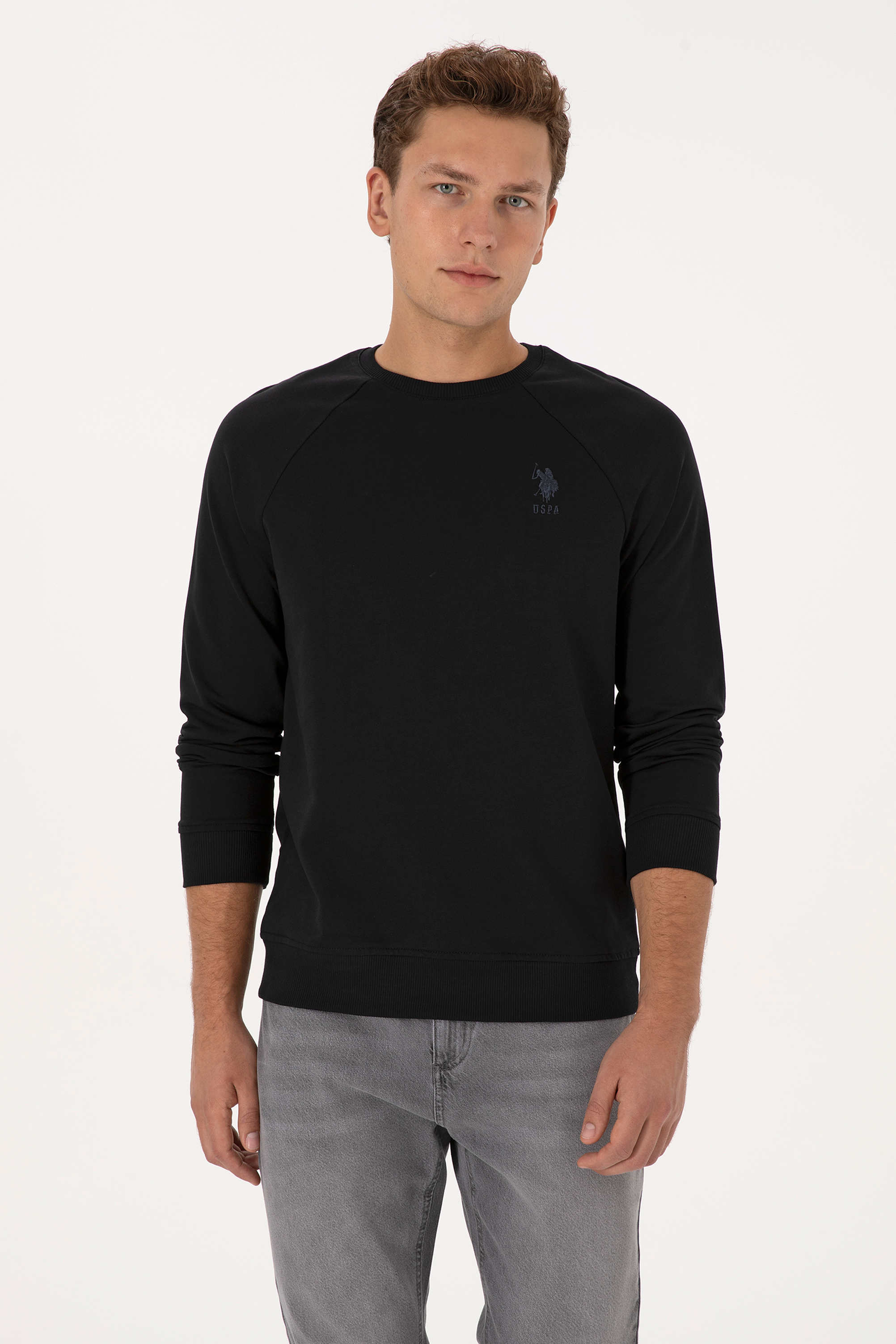 سویشرت بیسیک سیاه رگولار مردانه یو اس پولو | US POLO ASSN