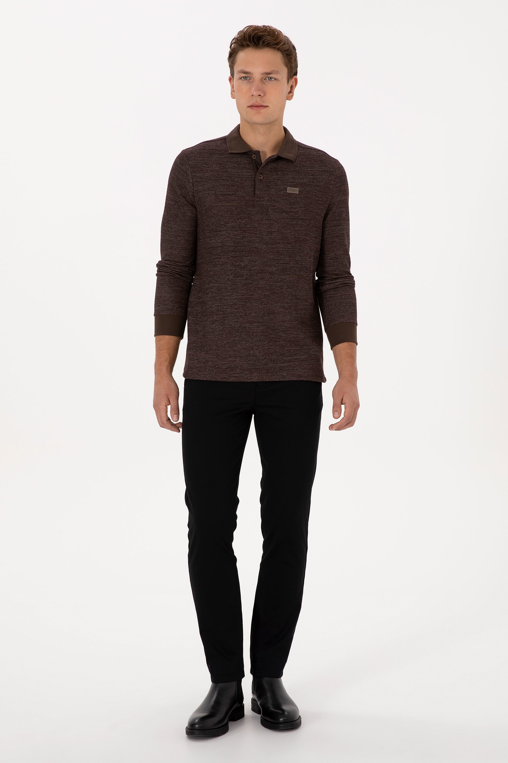 شلوار چینو / کانواس سیاه اندامی مردانه یو اس پولو | US POLO ASSN