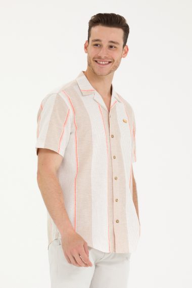 پیراهن  شتری  ریلکس  مردانه یو اس پولو | US POLO ASSN