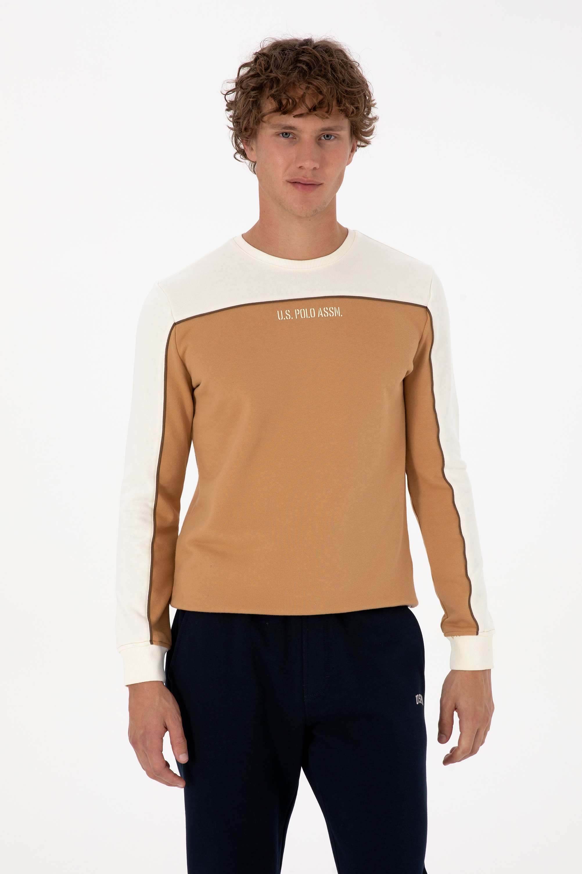 سویشرت شتری رگولار مردانه یو اس پولو | US POLO ASSN