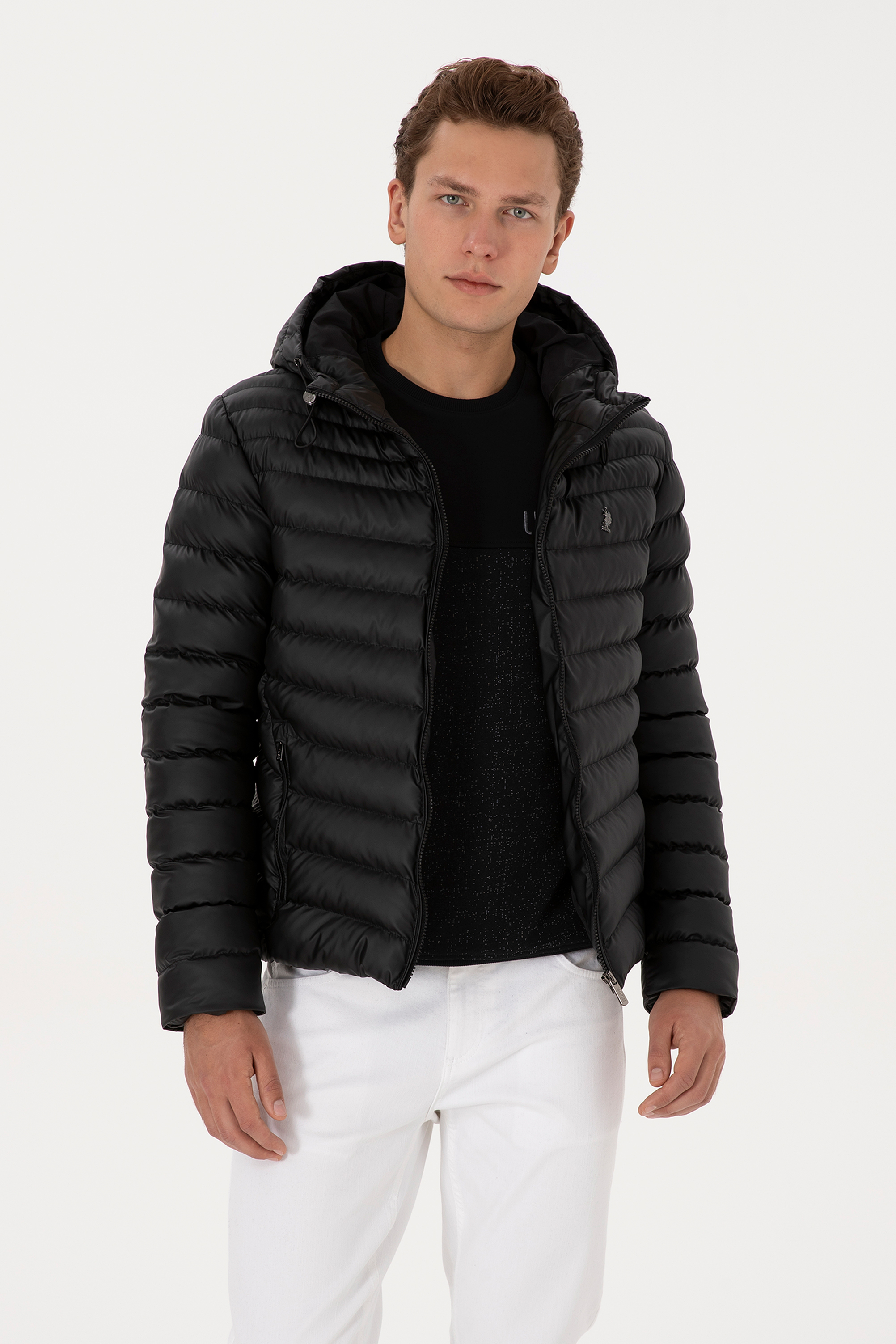 جکت چرم سیاه استاندارد فیت مردانه یو اس پولو | US POLO ASSN