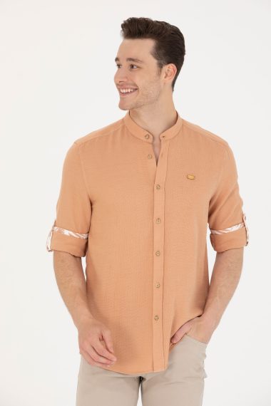 پیراهن  شتری  ریلکس  مردانه یو اس پولو | US POLO ASSN
