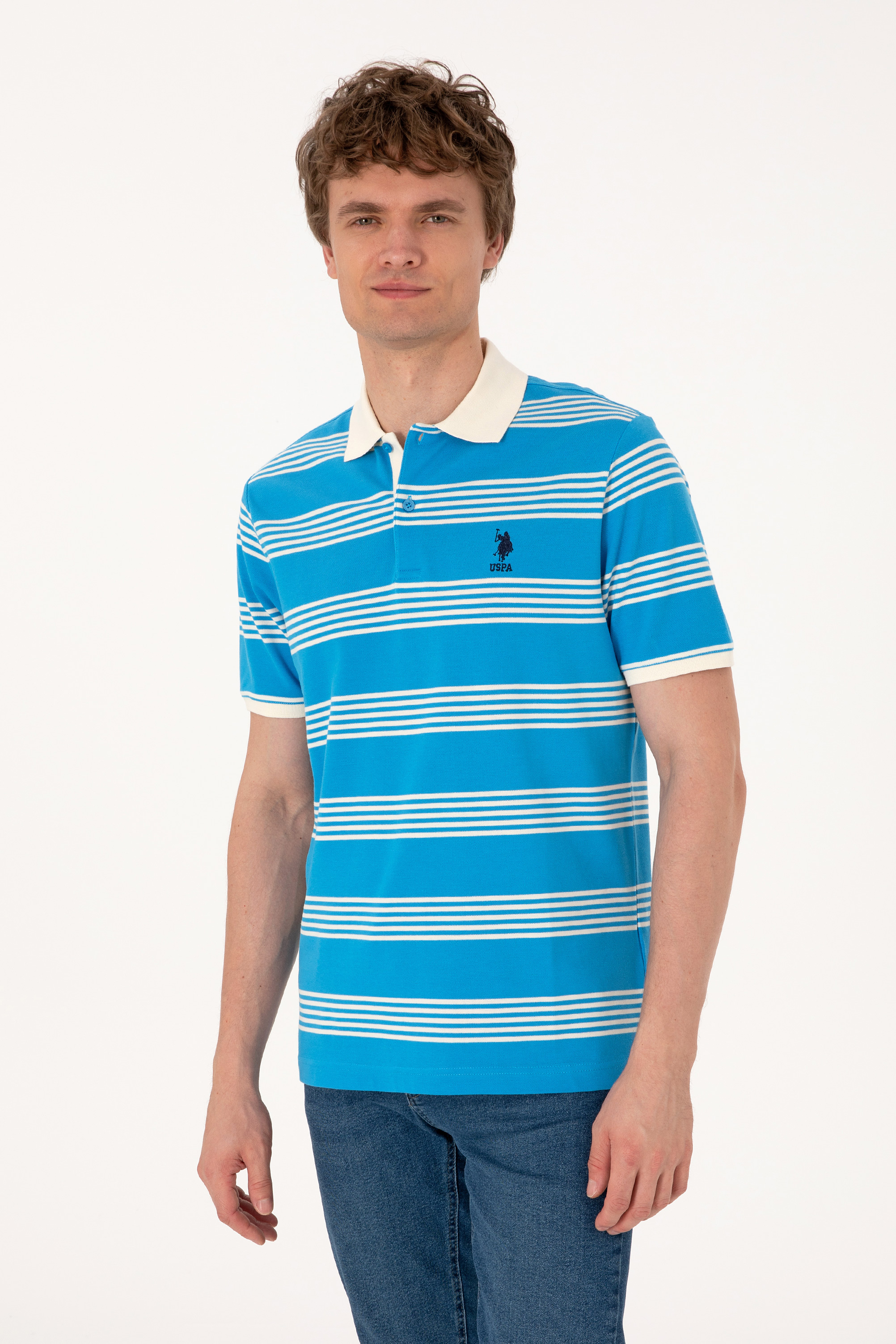 پولوشرت رگولار فیت فیروزه ای رگولار مردانه یو اس پولو | US POLO ASSN