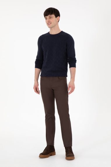 شلوار کانواس  قهوه ای  اندامی  مردانه یو اس پولو | US POLO ASSN