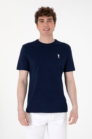 تی شرت یقه گرد رگولار فیت یقه گرد لاجورد  رگولار  مردانه یو اس پولو | US POLO ASSN