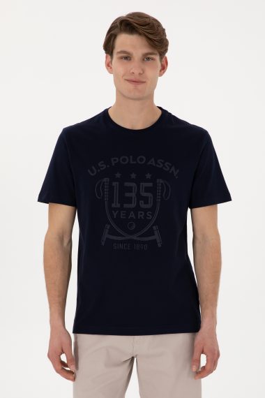 تی شرت یقه گرد رگولار فیت یقه گرد لاجورد  رگولار  مردانه یو اس پولو | US POLO ASSN