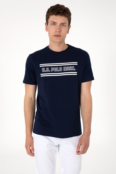 تی شرت یقه گرد رگولار فیت یقه گرد لاجورد  رگولار  مردانه یو اس پولو | US POLO ASSN