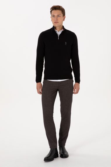 شلوار چینو / کانواس اسلیم فیت  قهوه ای تیره  اندامی  مردانه یو اس پولو | US POLO ASSN