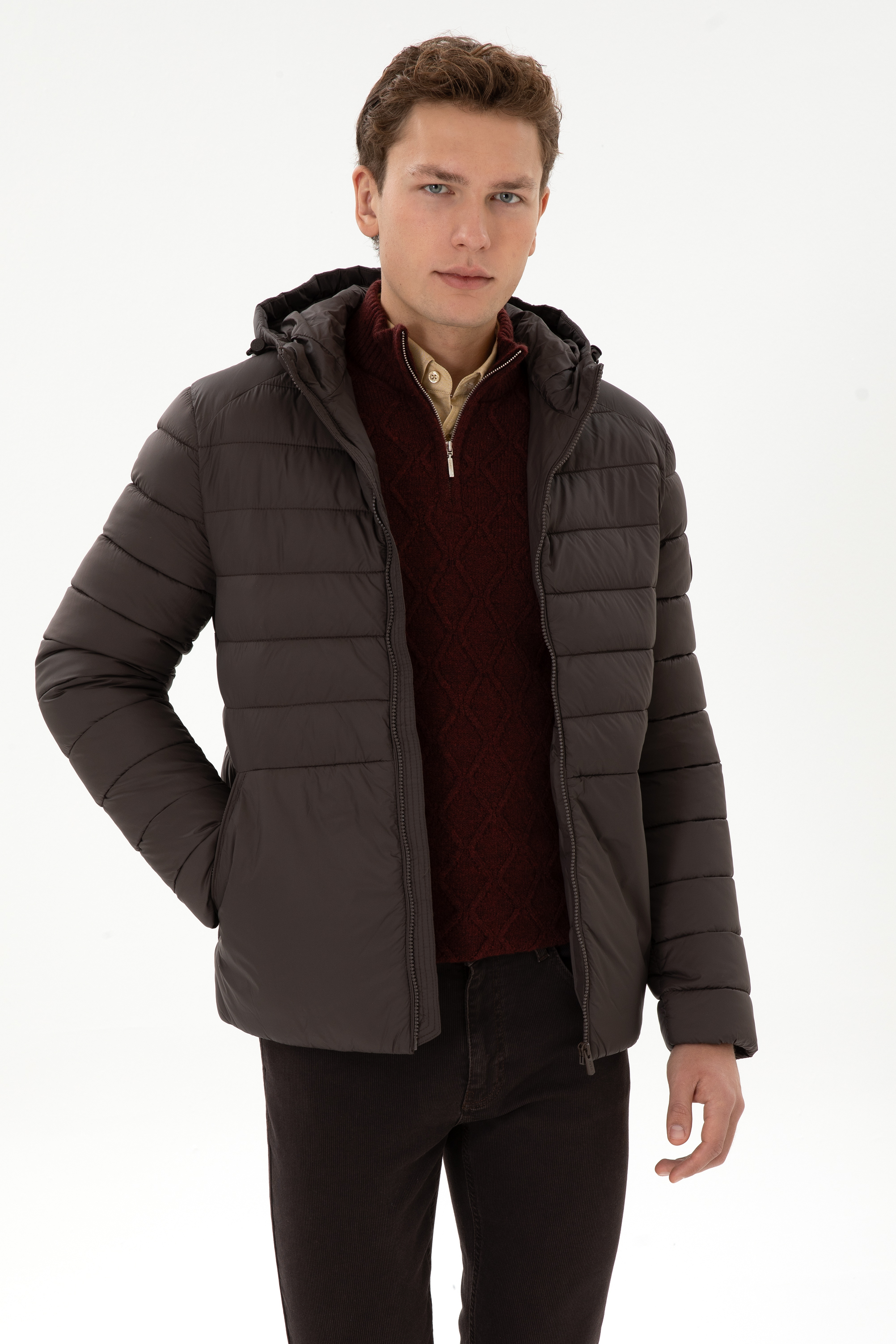 کاپشن قهوه ای تیره BASIC مردانه یو اس پولو | US POLO ASSN