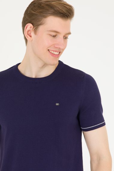 بافت یقه گرد یقه گرد لاجورد  رگولار  مردانه یو اس پولو | US POLO ASSN