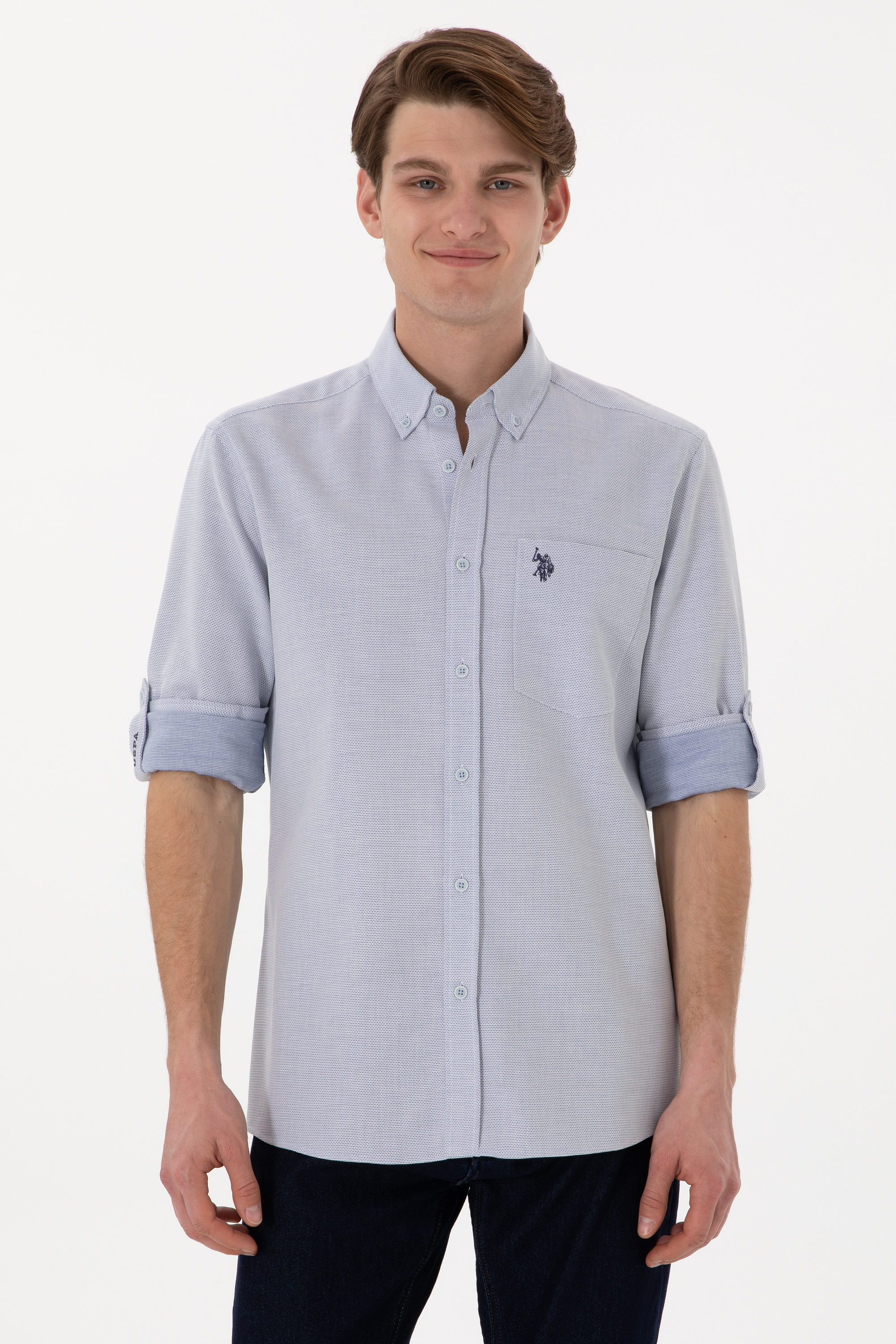 پیراهن لاجورد رگولار مردانه یو اس پولو | US POLO ASSN