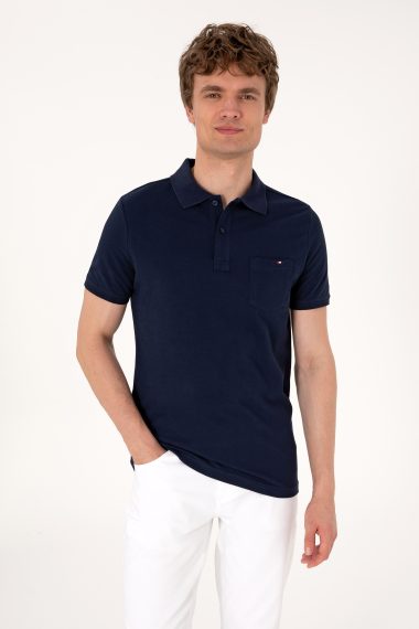 پولوشرت رگولار فیت یقه پولو لاجورد  رگولار  مردانه یو اس پولو | US POLO ASSN