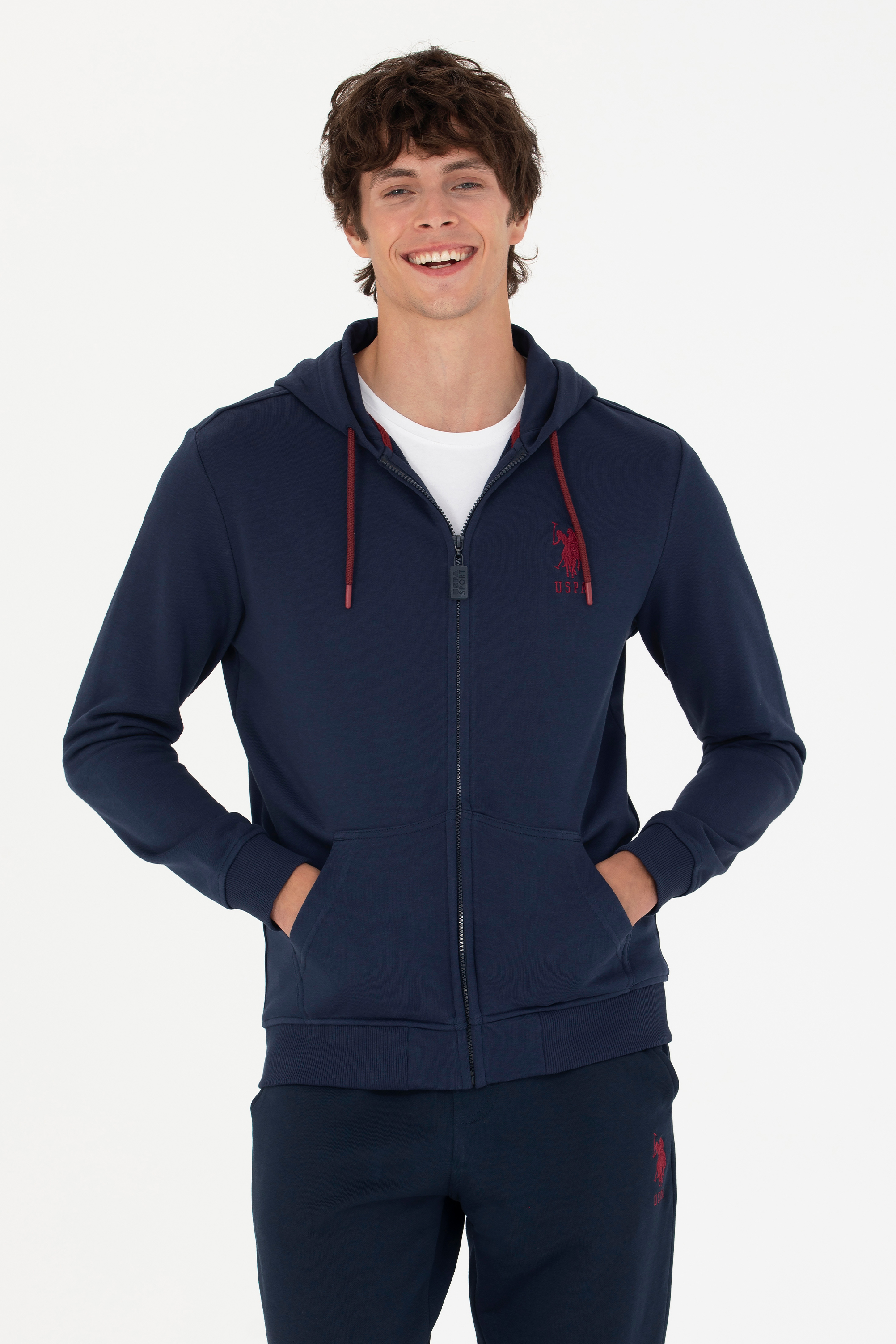 ژاکت هودی لاجورد رگولار آستین بلند مردانه یو اس پولو | US POLO ASSN