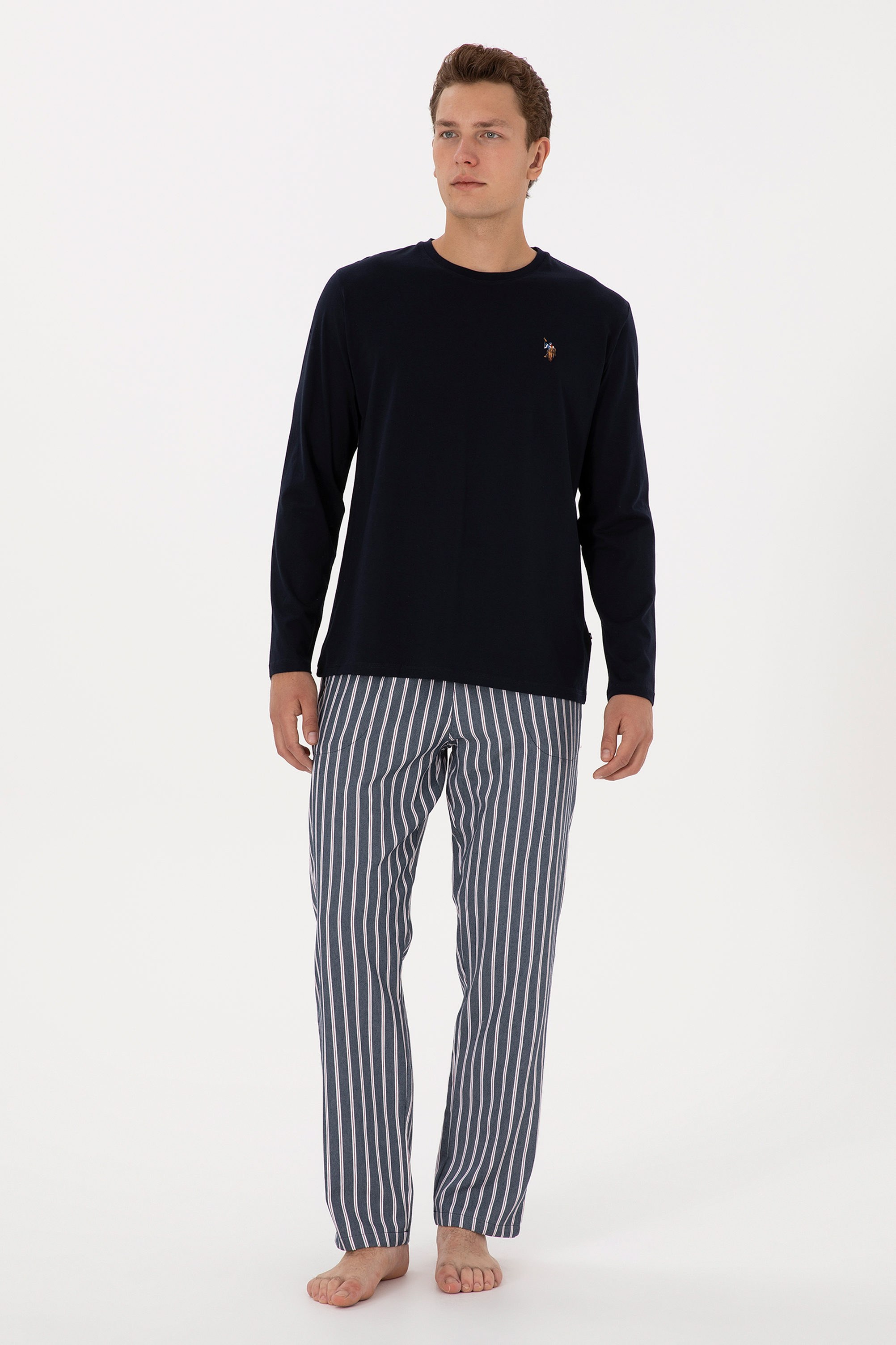 ست پیژامه لاجورد استاندارد فیت مردانه یو اس پولو | US POLO ASSN