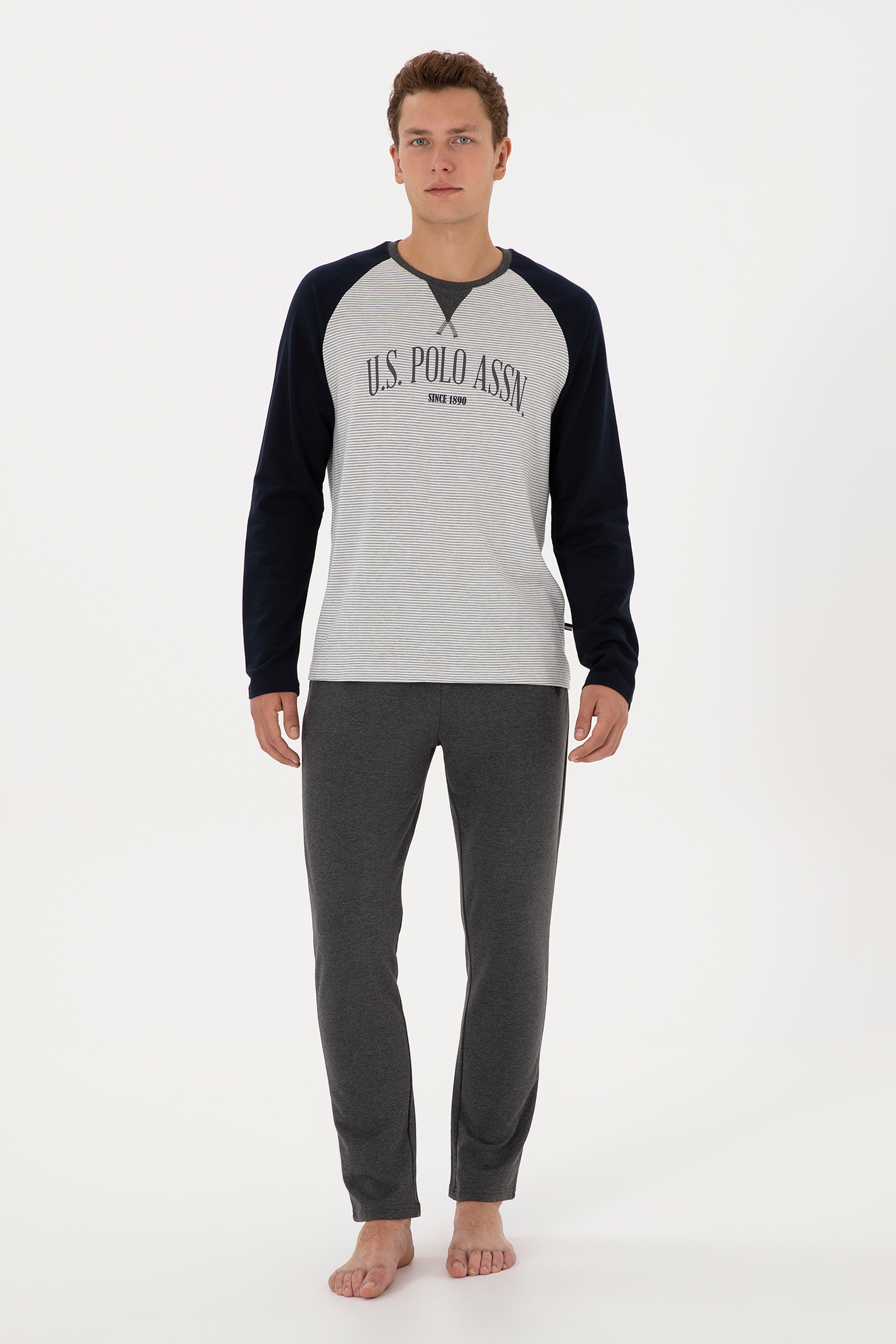 ست پیژامه لاجورد استاندارد فیت مردانه یو اس پولو | US POLO ASSN