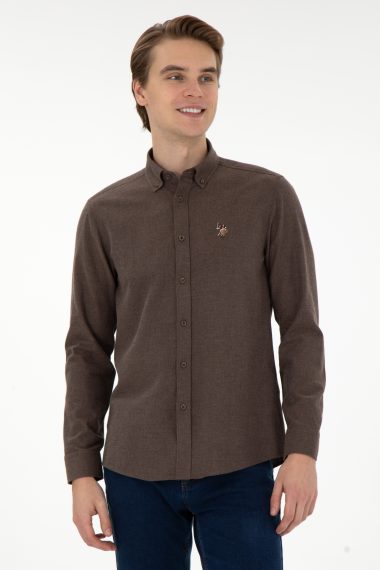 پیراهن بیسیک  نارگیلی  اندامی  مردانه یو اس پولو | US POLO ASSN