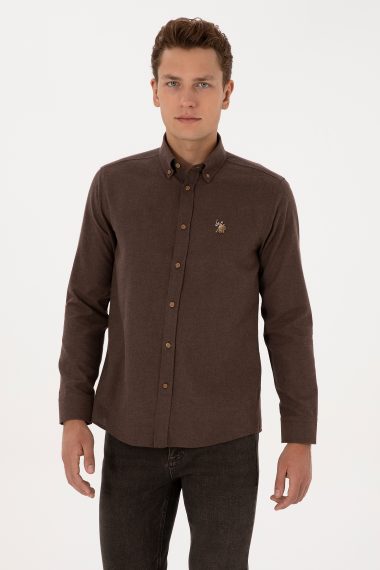 پیراهن بیسیک  نارگیلی  اندامی  مردانه یو اس پولو | US POLO ASSN