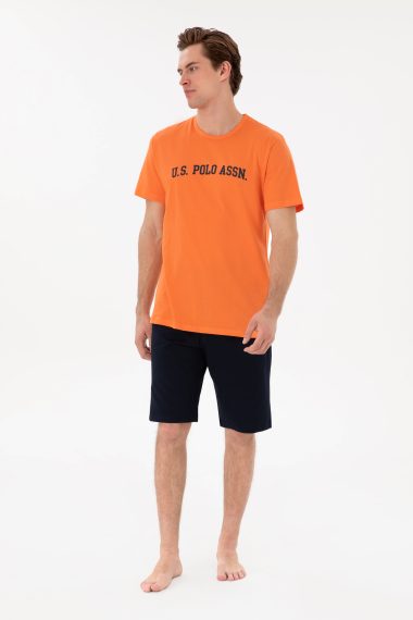 ست پیژامه یقه گرد یقه گرد نارنجی  استاندارد فیت  مردانه یو اس پولو | US POLO ASSN