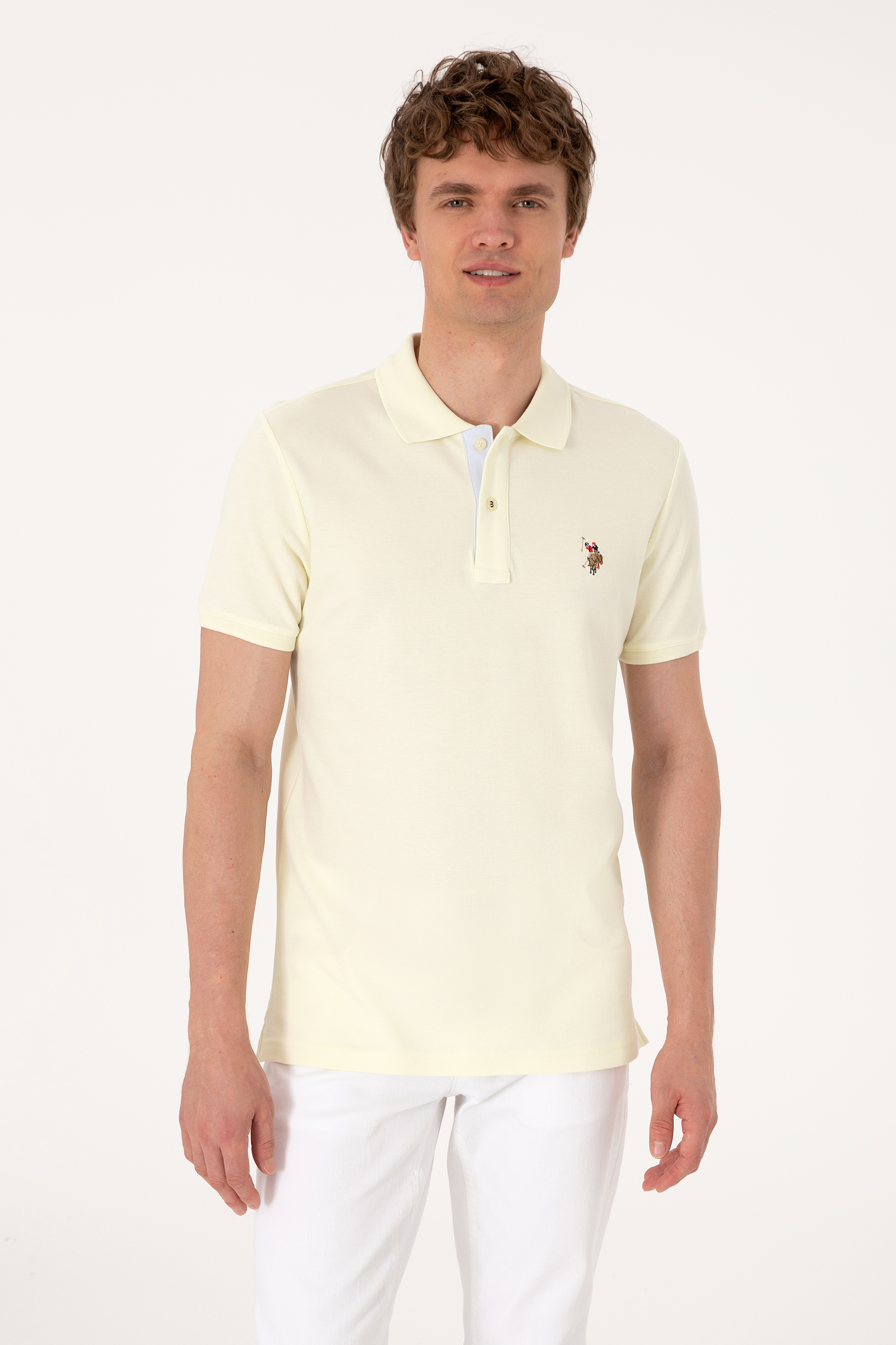پولوشرت اسلیم فیت لیمویی اندامی مردانه یو اس پولو | US POLO ASSN