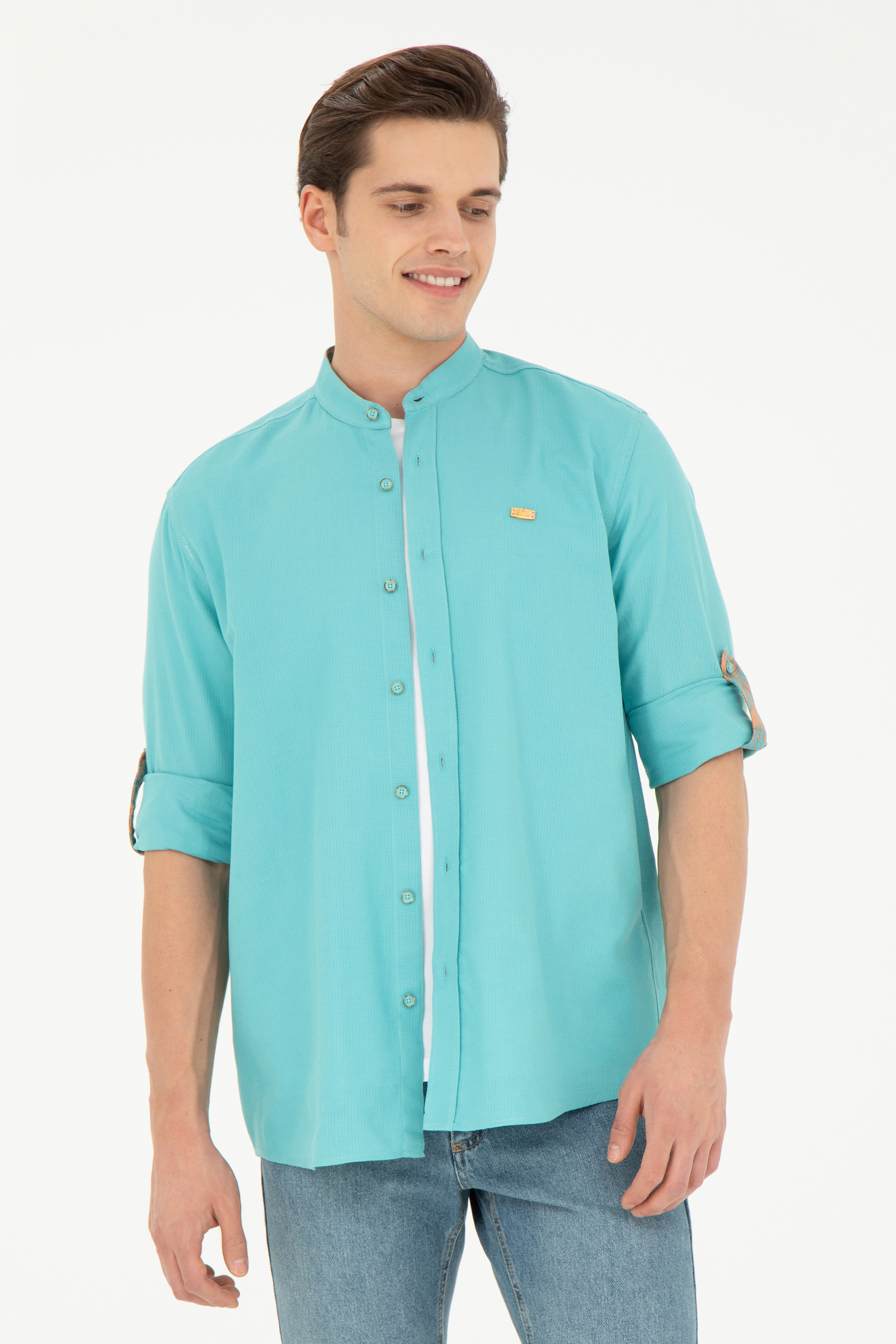 پیراهن نعناعی ریلکس مردانه یو اس پولو | US POLO ASSN