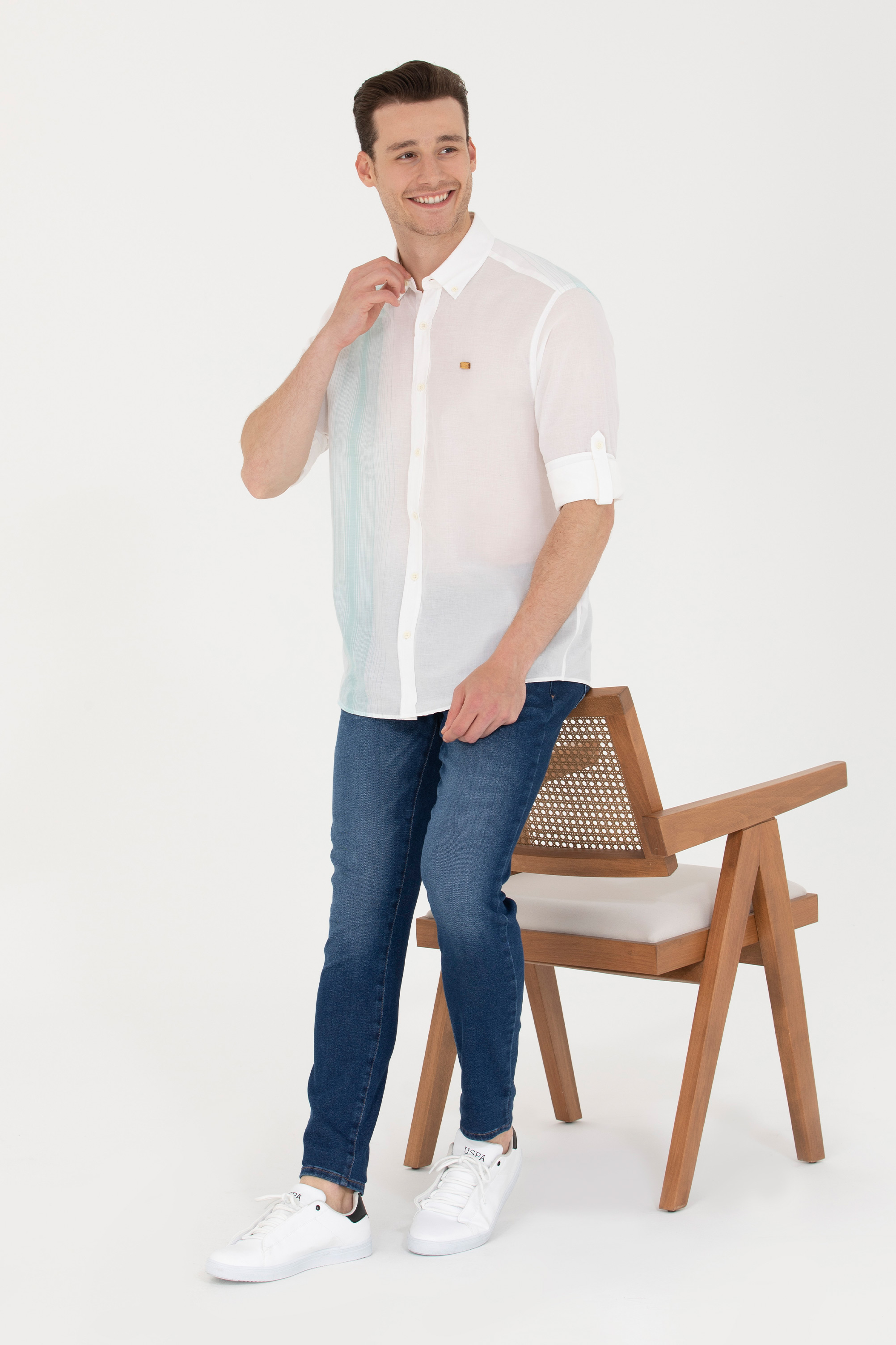 پیراهن نعناعی ریلکس مردانه یو اس پولو | US POLO ASSN