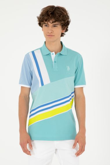 تی شرت یقه پولو نعناعی  رگولار آستین کوتاه مردانه یو اس پولو | US POLO ASSN