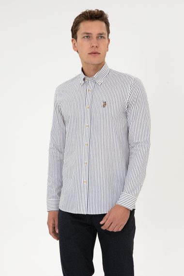 پیراهن  وانیلی  اندامی  مردانه یو اس پولو | US POLO ASSN
