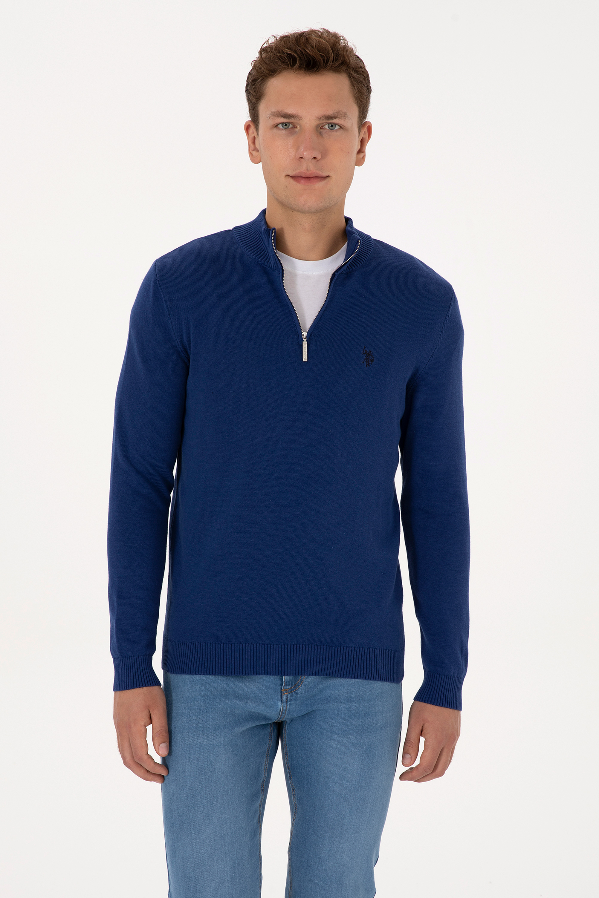 بافت بیسیک نیلی اندامی مردانه یو اس پولو | US POLO ASSN