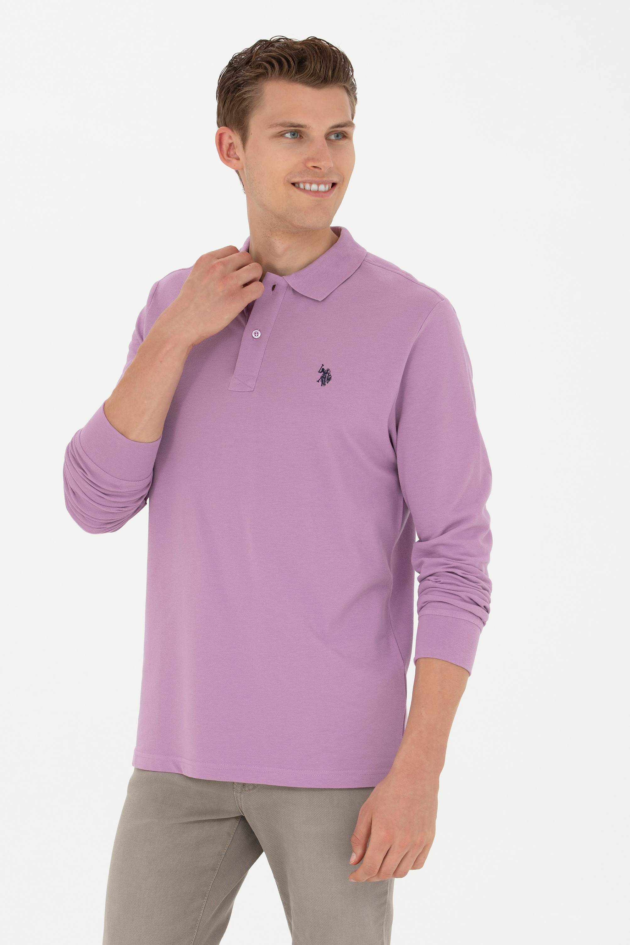 سویشرت بیسیک آستین بلند رگولار یقه پولو مردانه یو اس پولو | U.S. Polo Assn.