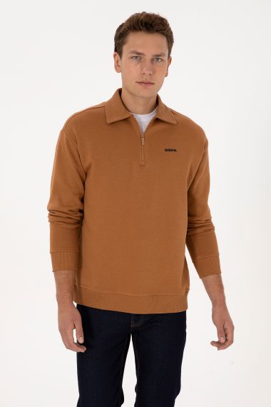 سویشرت بیسیک  شتری  رگولار  مردانه یو اس پولو | US POLO ASSN