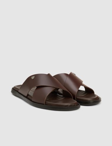 دمپایی  قهوه ای  استاندارد فیت  مردانه یو اس پولو | US POLO ASSN