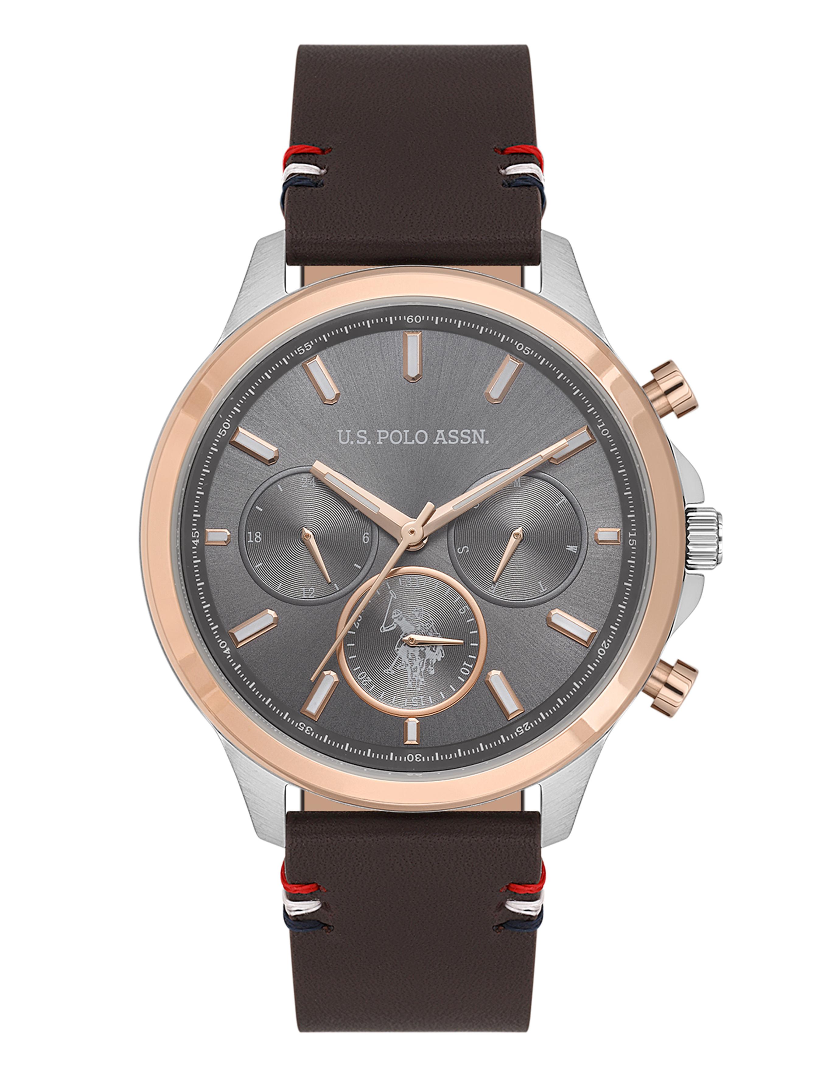 ساعت مچی قهوه ای استاندارد فیت مردانه یو اس پولو | US POLO ASSN