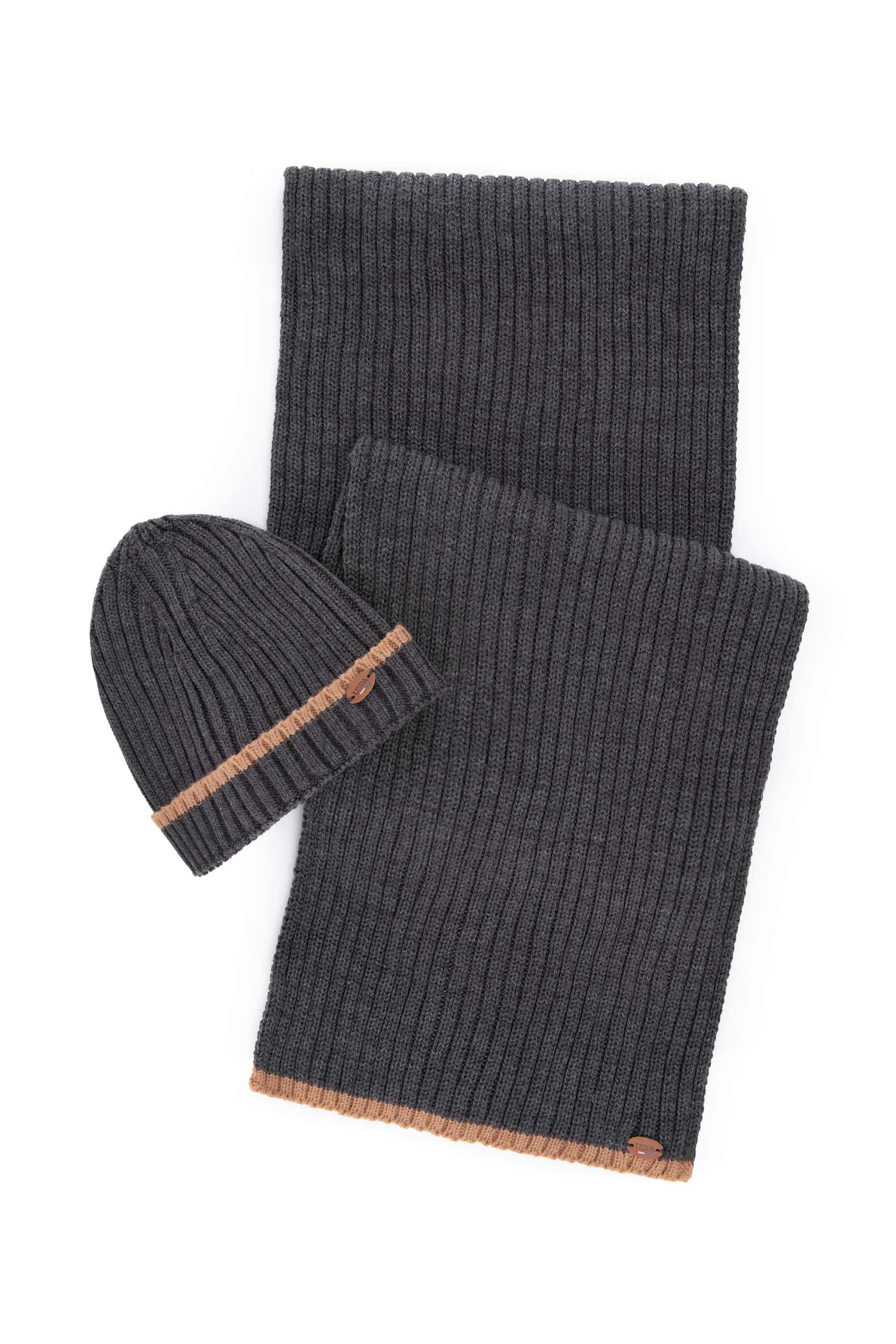 ست خاکستری ملانژ استاندارد فیت مردانه یو اس پولو | US POLO ASSN