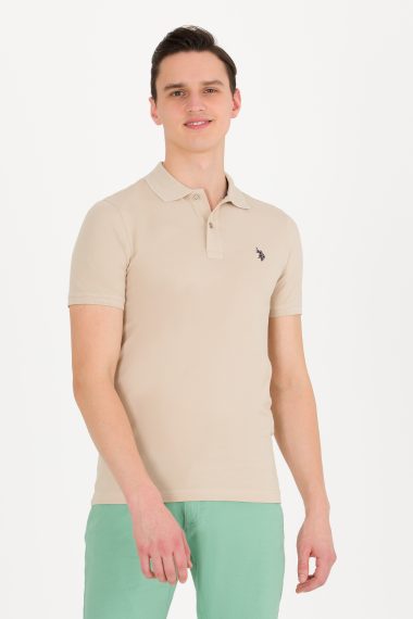 پولوشرت یقه پولو خاکستری  اندامی آستین کوتاه مردانه یو اس پولو | US POLO ASSN
