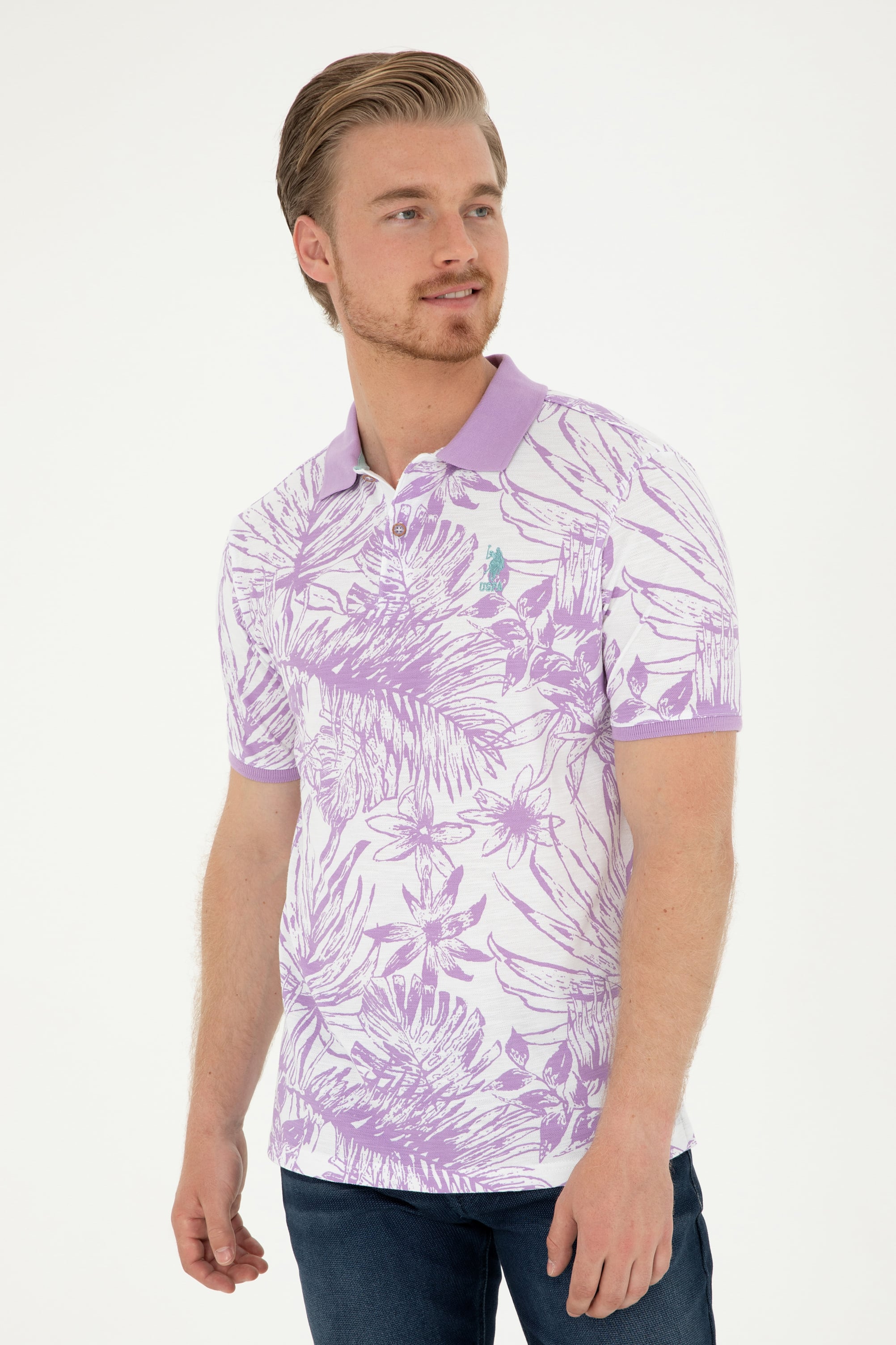پولوشرت یقه پولو یاسی رگولار آستین کوتاه مردانه یو اس پولو | US POLO ASSN