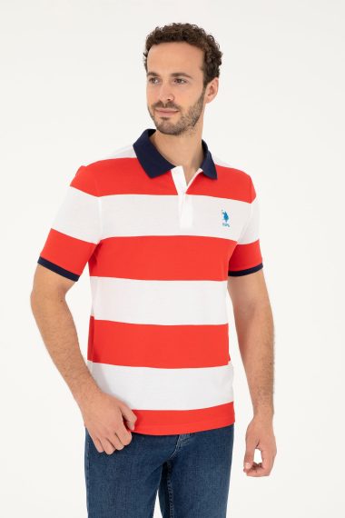 پولوشرت یقه پولو قرمز  رگولار آستین کوتاه مردانه یو اس پولو | US POLO ASSN