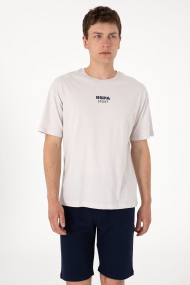 تی شرت یقه گرد  خاکستری روشن  ریلکس  مردانه یو اس پولو | US POLO ASSN