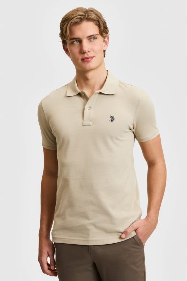 پولوشرت  خاکی روشن  اندامی  مردانه یو اس پولو | US POLO ASSN