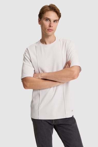 تی شرت یقه گرد  خاکستری روشن  ریلکس  مردانه یو اس پولو | US POLO ASSN