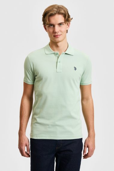 پولوشرت  سبزآبی  اندامی  مردانه یو اس پولو | US POLO ASSN