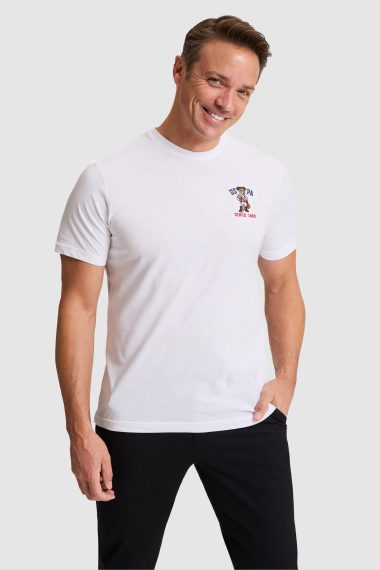 تی شرت یقه گرد  سفید  رگولار  مردانه یو اس پولو | US POLO ASSN